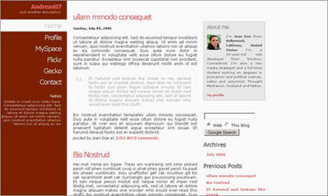 Andreas07 Blogger Template