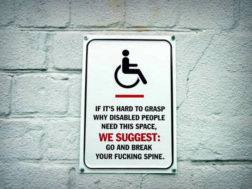 disabled advertisement creative ads logo reminder parking bay