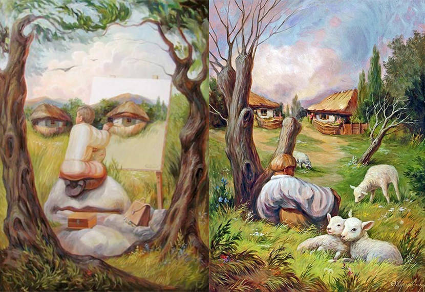 Seamless Optical Illusion Pictures, Paintings and Art Painting Optical Illusion