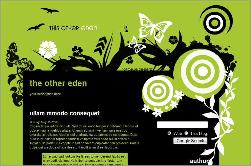 other eden blogger blogspot template