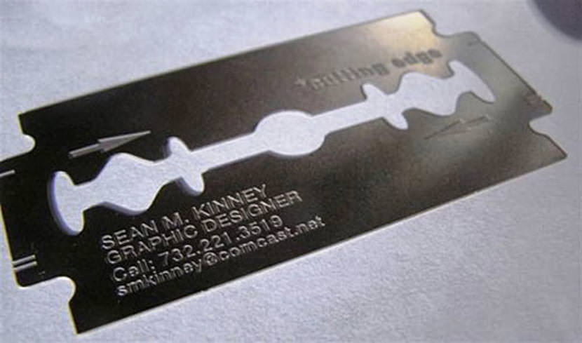 razor barber business card hair stylist