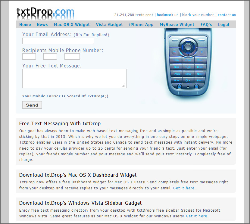Send and receive sms text message from computer to mobile phone