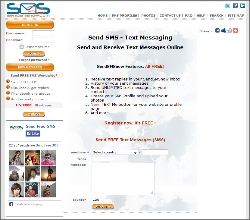 Send and receive sms text message from computer to mobile phone