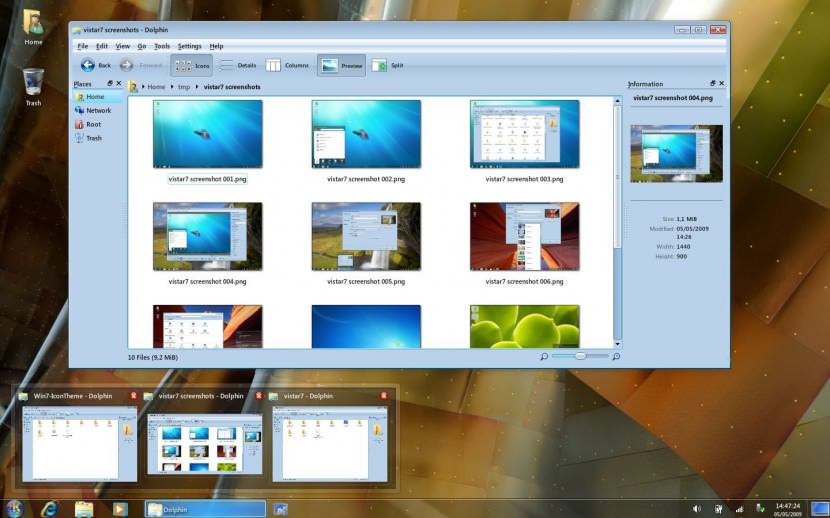 Download Microsoft Windows 7 Transformation Theme Pack for Kubuntu 9.04