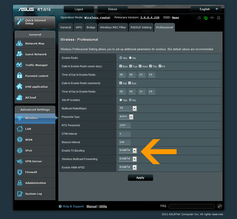 boost wifi speed TX Bursting