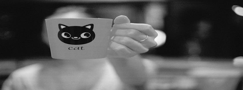 Fb Covers Black and white cat dreams fashion