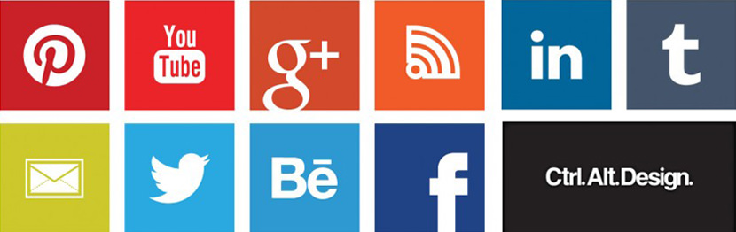 Modern Social Media buttons icons metro