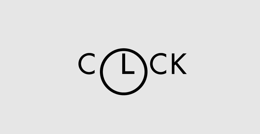 clock Creative Word Art Images As Iconic Logos