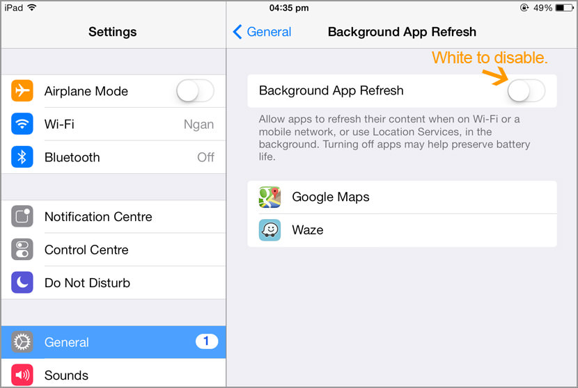 ios save battery turn off background app refresh