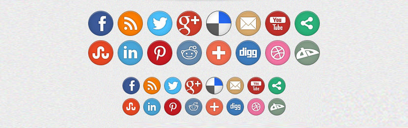 round social media icons