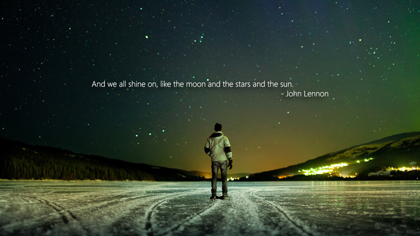 And they all shine on, like the moon and the stars and the sun.