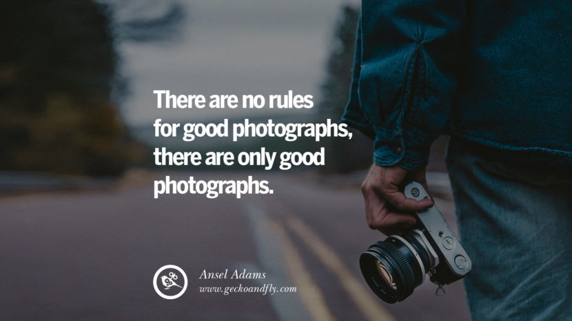 There are no rules for good photographs, there are only good photographs. - Ansel Adams