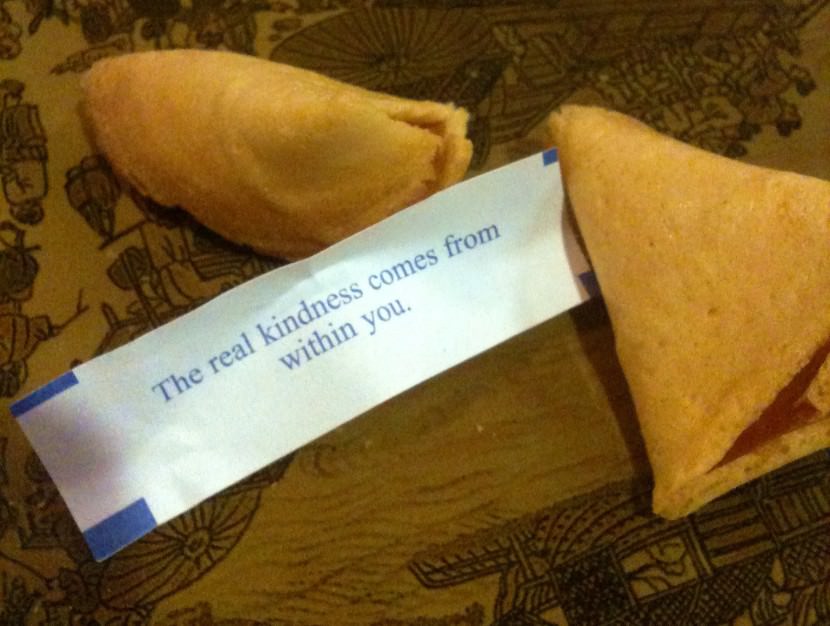 The real kindness comes from within you. Photo of Chinese Fortune Cookie