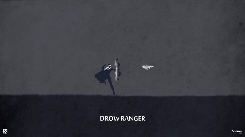 Drow Ranger download dota 2 heroes minimalist silhouette HD wallpaper