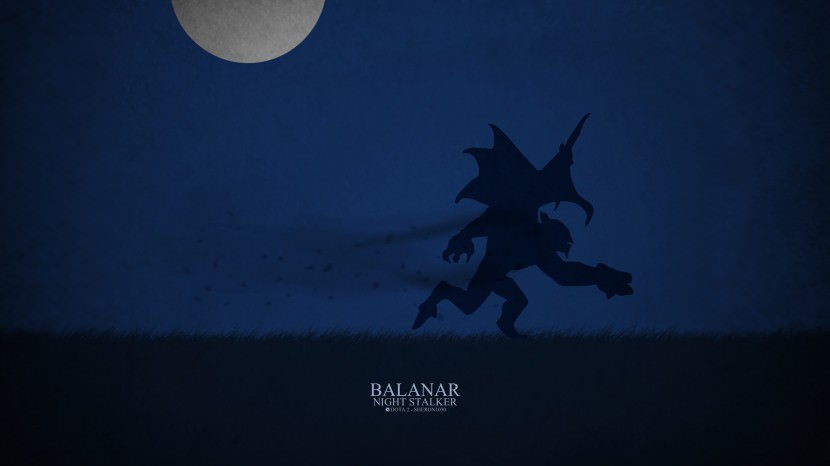 Night Stalker Balanar download dota 2 heroes minimalist silhouette HD wallpaper