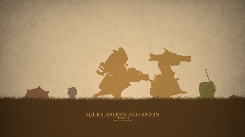 Techies Squee, Speen, and Spoon download dota 2 heroes minimalist silhouette HD wallpaper