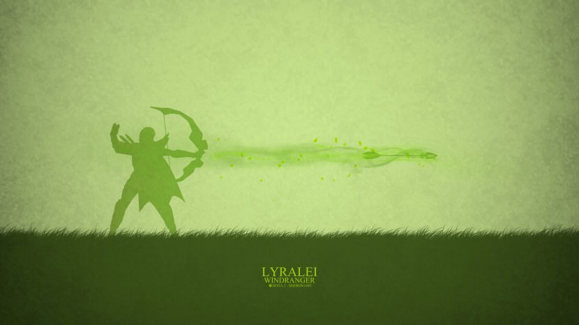 Windranger Lyralei download dota 2 heroes minimalist silhouette HD wallpaper