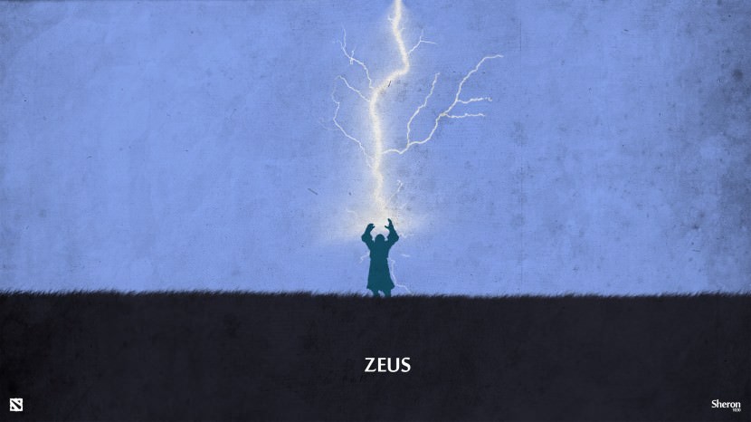 Zeus download dota 2 heroes minimalist silhouette HD wallpaper