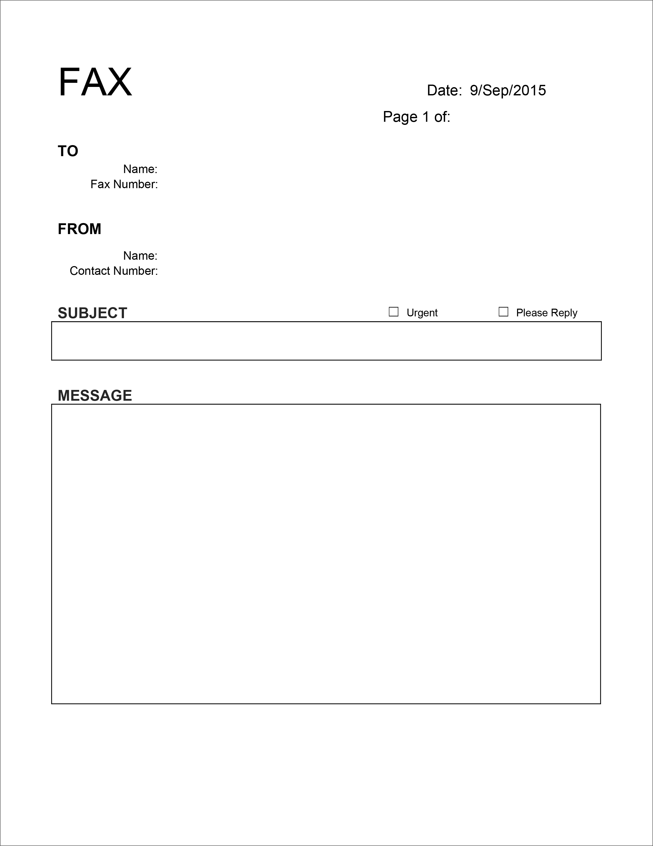 Sample Fax Cover Sheet