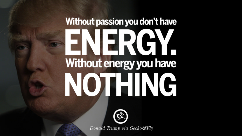 Without passion you don't have energy. Without energy you have nothing. Quote by Donald Trump