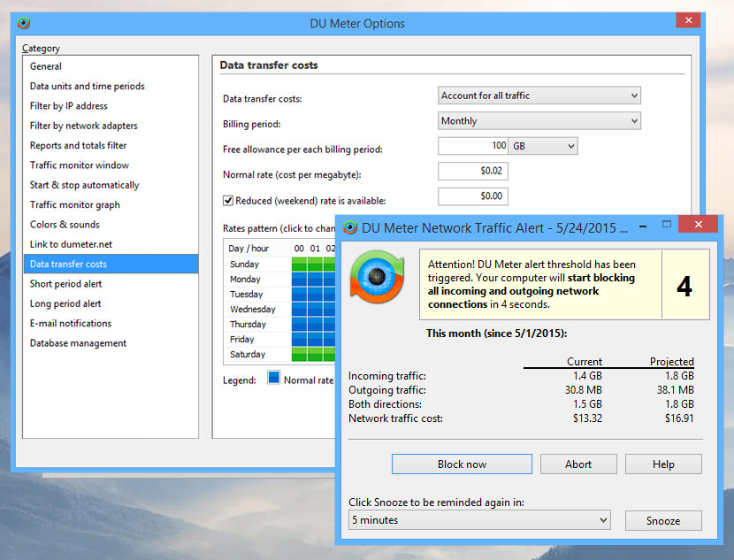 du meter Software to Monitor Your Monthly Broadband Internet Bandwidth Usage