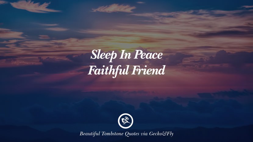 Sleep in peace faithful friend.