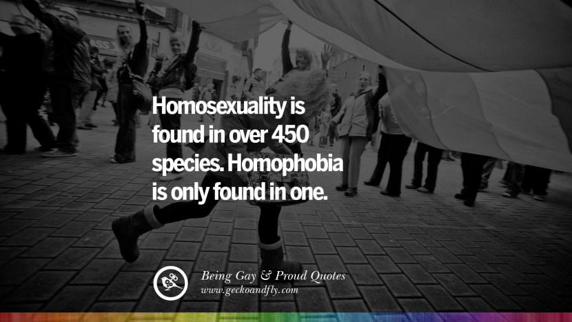 Homosexuality is found in over 450 species. Homophobia is only found in one.