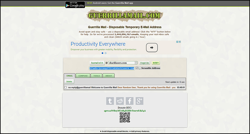 gurrilamail Free Temporary Disposable Email Services To Fight Spam