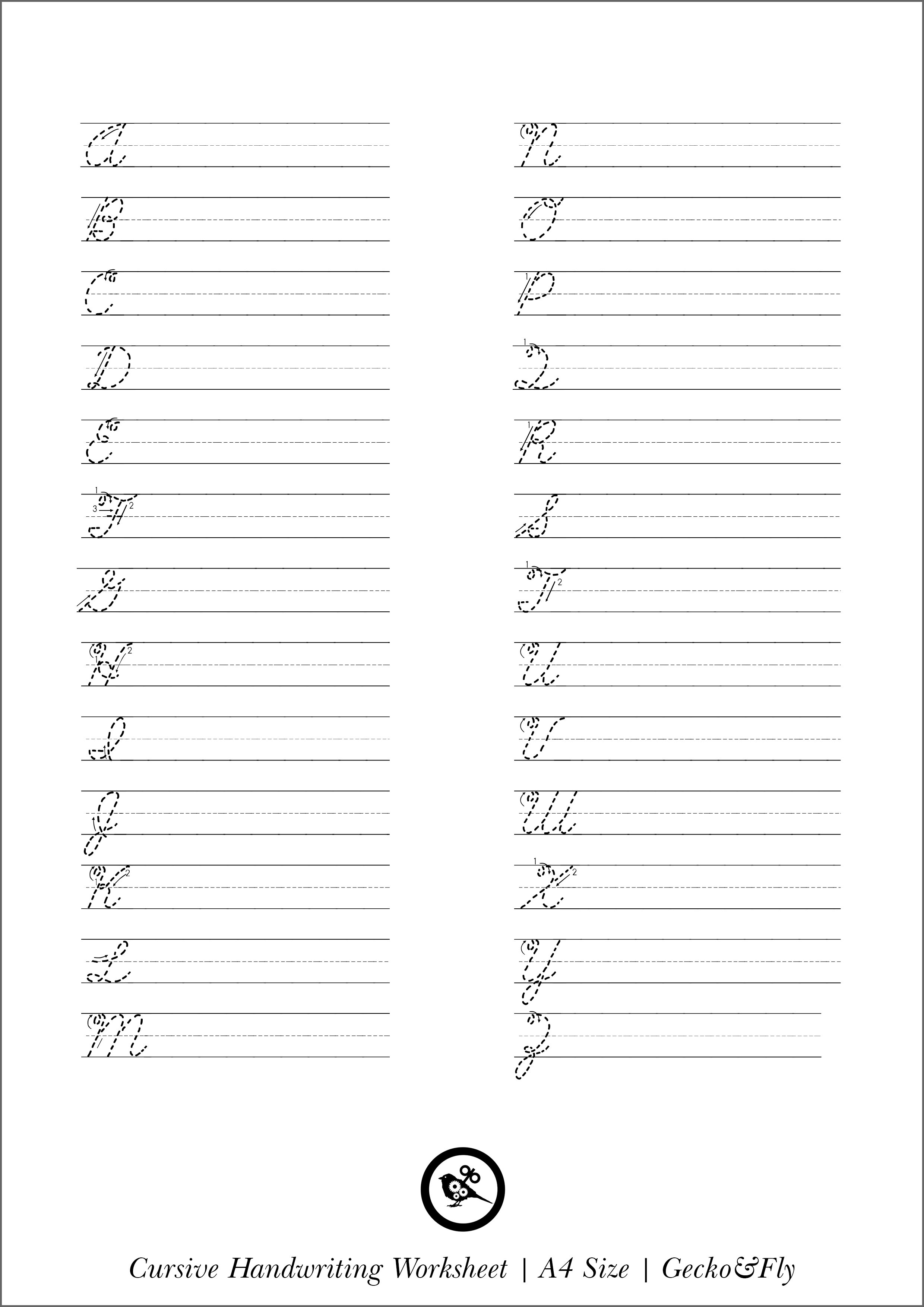 Cursive Alphabet Worksheets