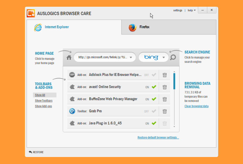 Auslogics Browser Care