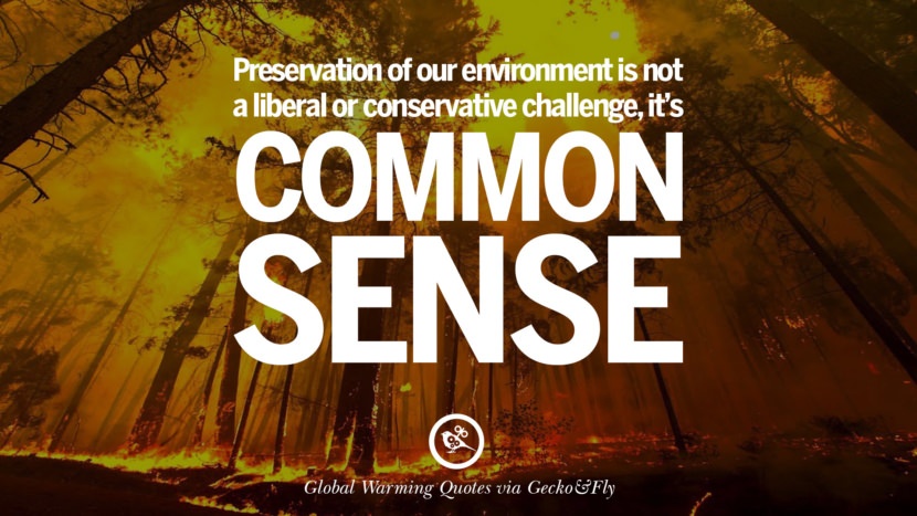 Preservation of our environment is not a liberal or conservative challenge, it's common sense.