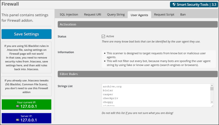 Smart Security Tools Firewall Addon