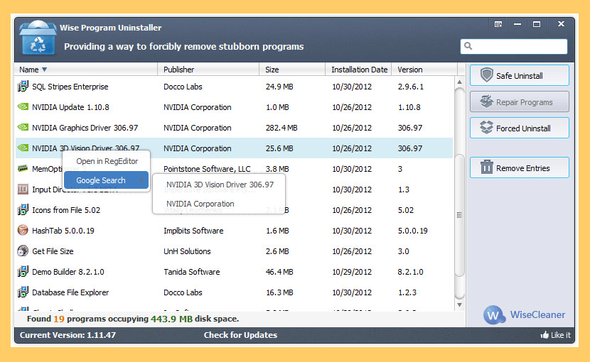 Wise Program Uninstaller