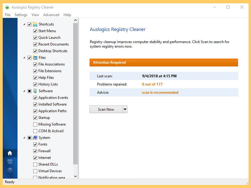 Auslogics Registry Cleaner