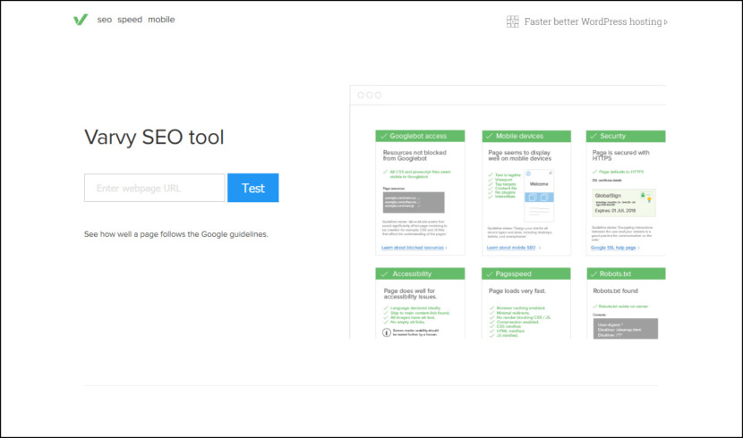 Varvy SEO tool