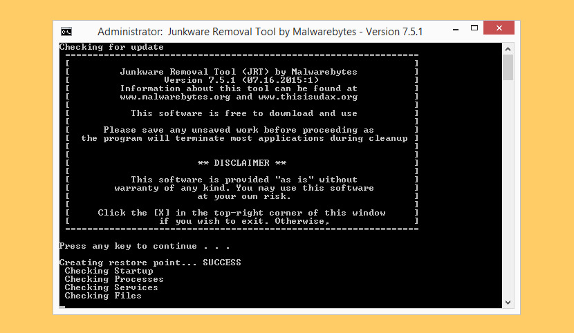 Malwarebytes Junkware Removal Tool