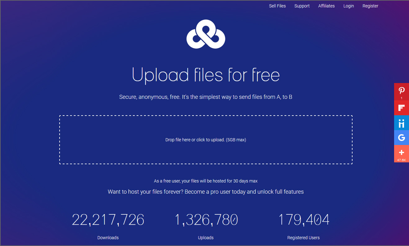Your file here. Upload. Upload your file. Anonymous file sharing.