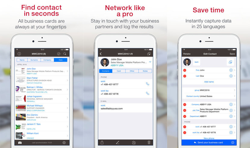 connecting abbyy business card reader to a network scanner