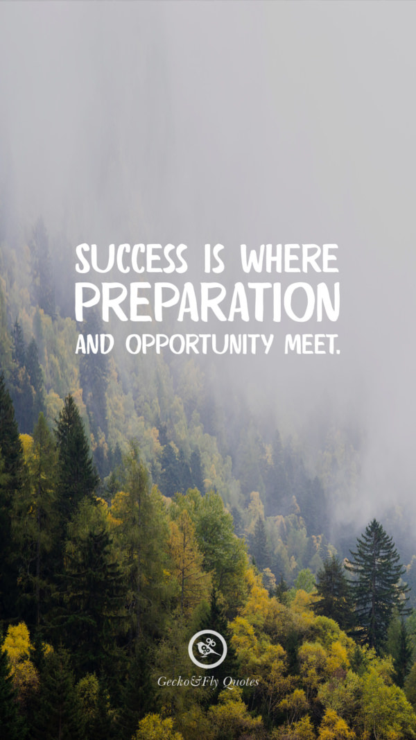 Success is where preparation and opportunity meet.