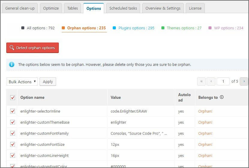 Optimize MySQL Database Options