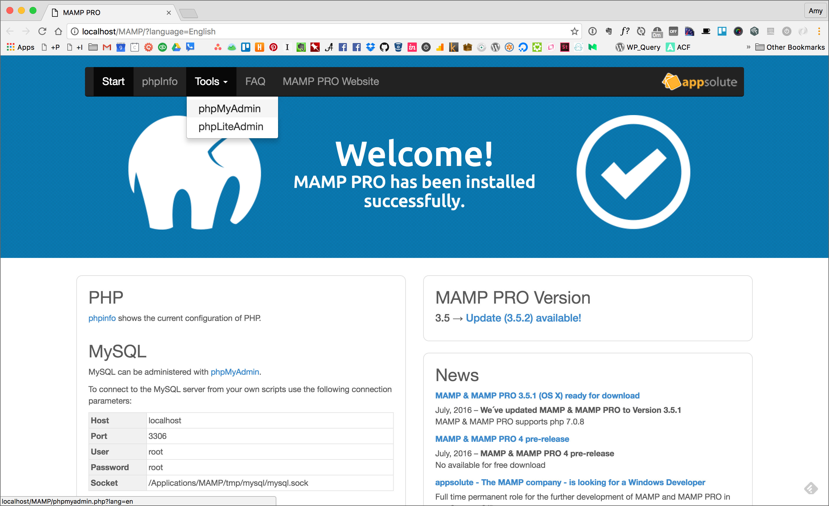 forgot login mamp wordpress