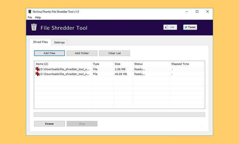 NoVirusThanks File Shredder Tool