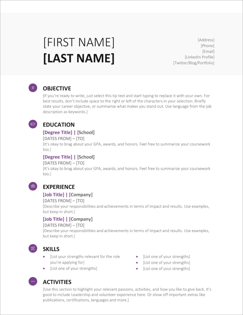 Simple Resume Format Download In Ms Word In India Simple Resume 