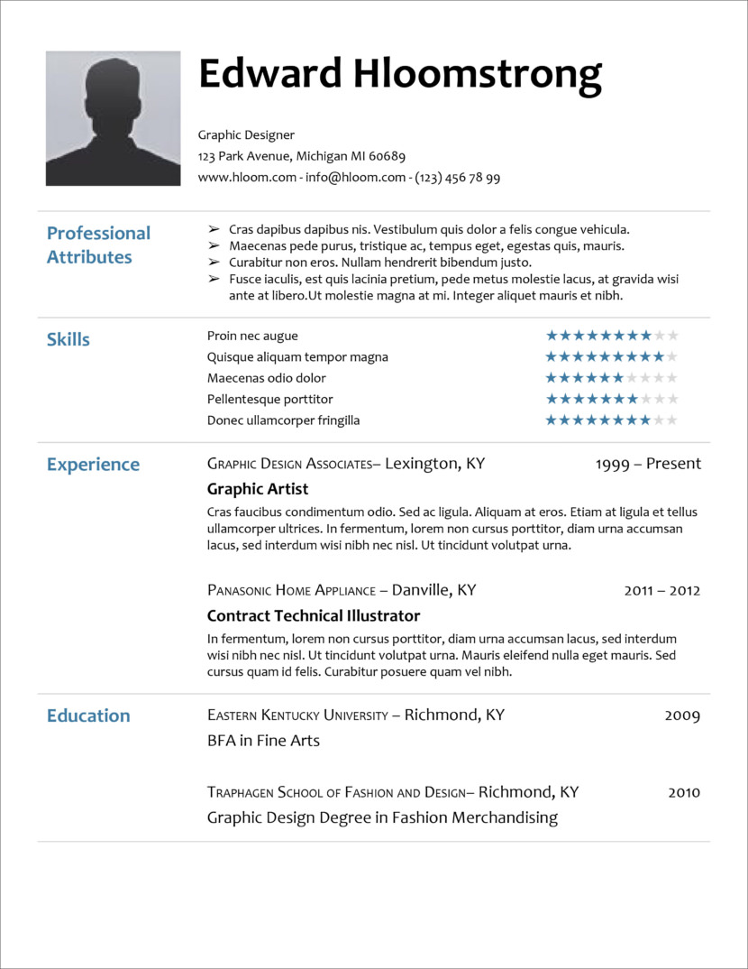 45 Free Modern Resume Cv Templates Minimalist Simple Clean Design