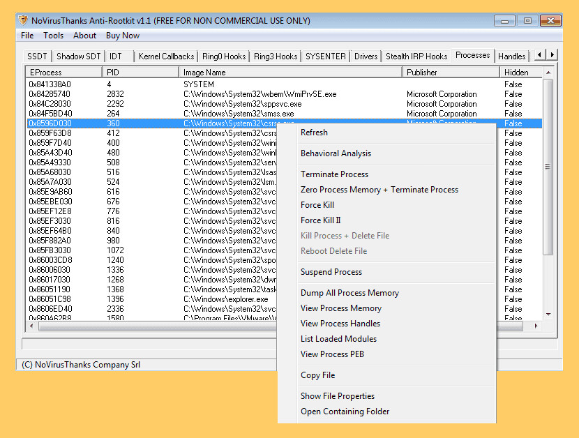 NoVirusThanks Anti-Rootkit