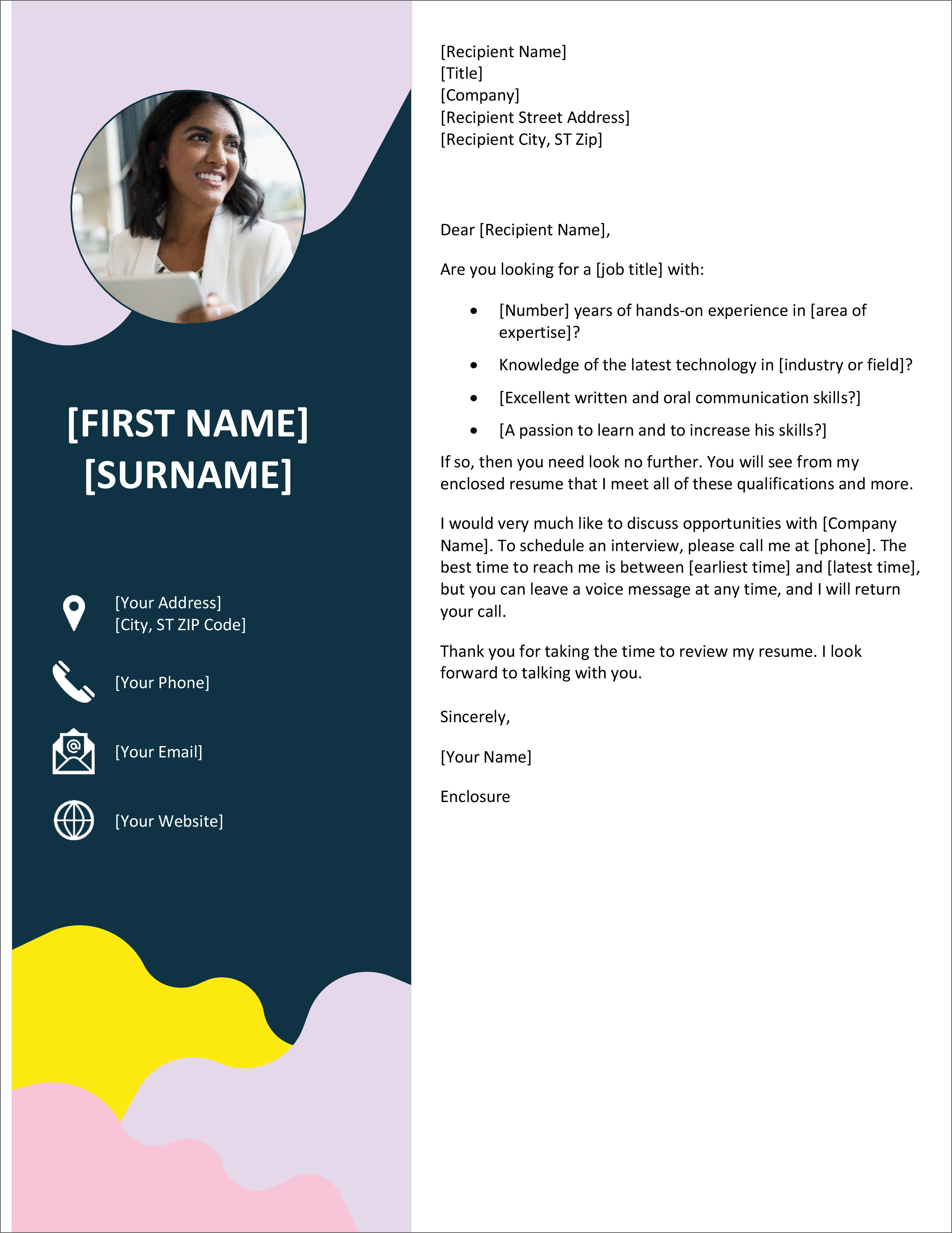 template cover letter microsoft word