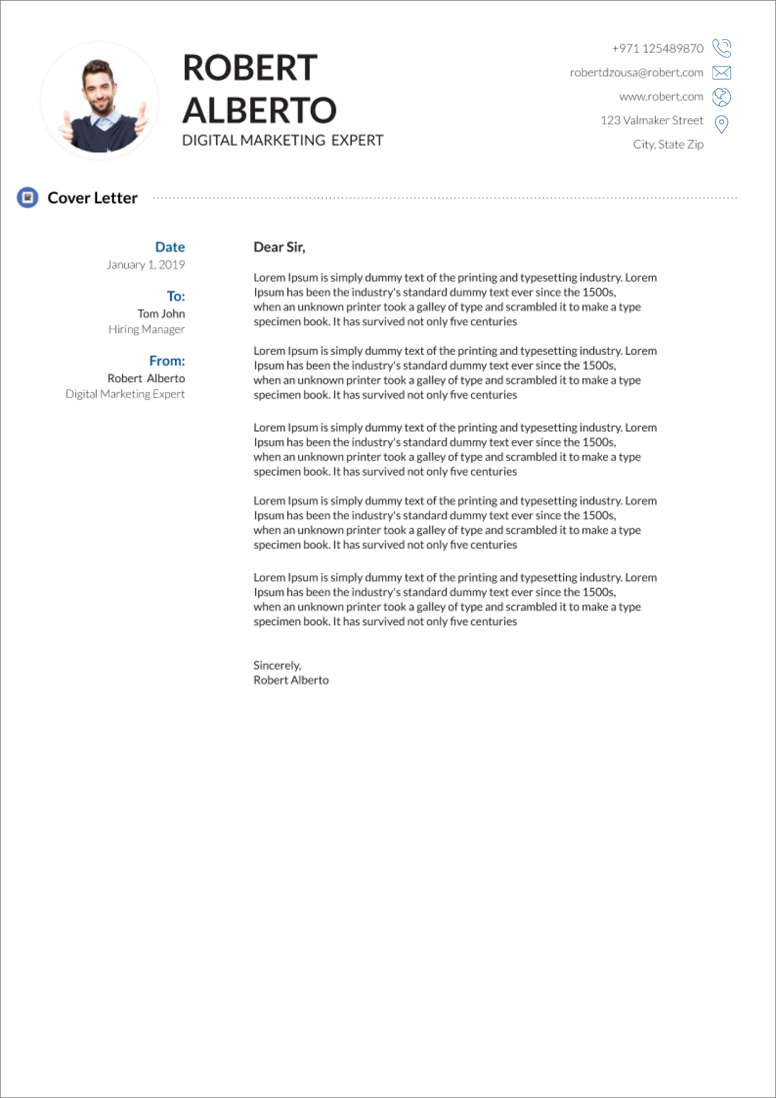 free cover letter templates download word