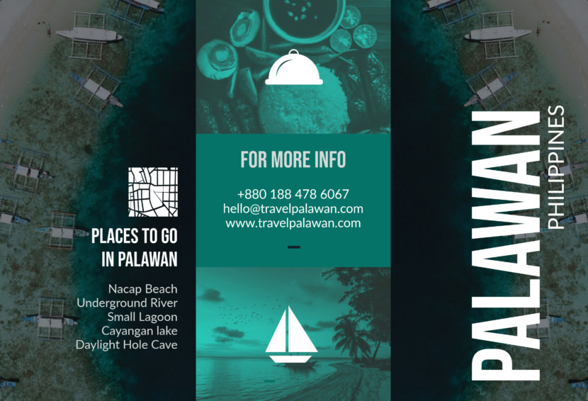 Screenshot of travel brochure template, Philipines design