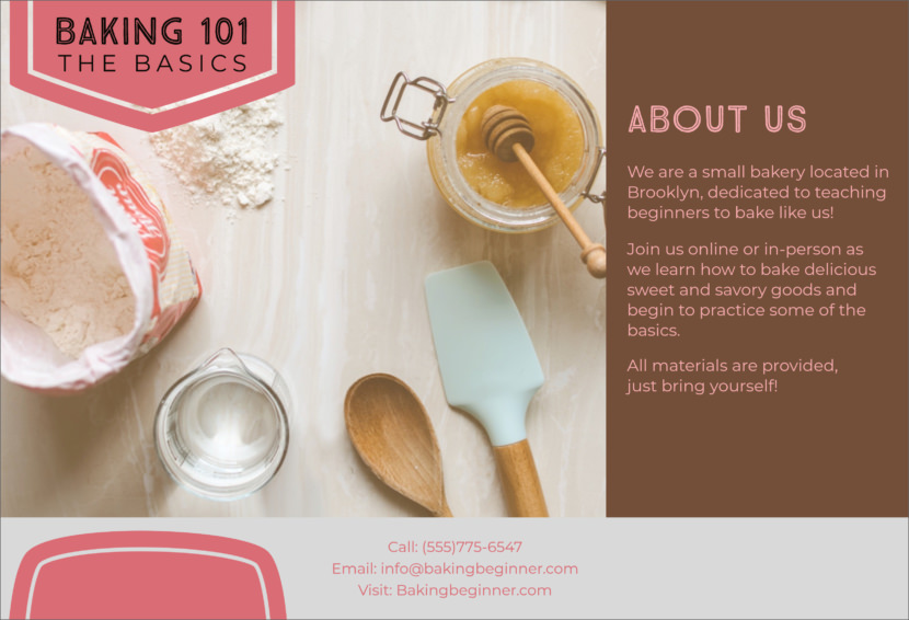 Screenshot of Baking Class brochure template