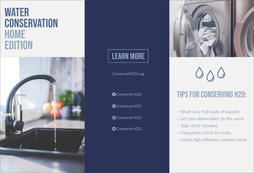 Screenshot of water conservation brochure template